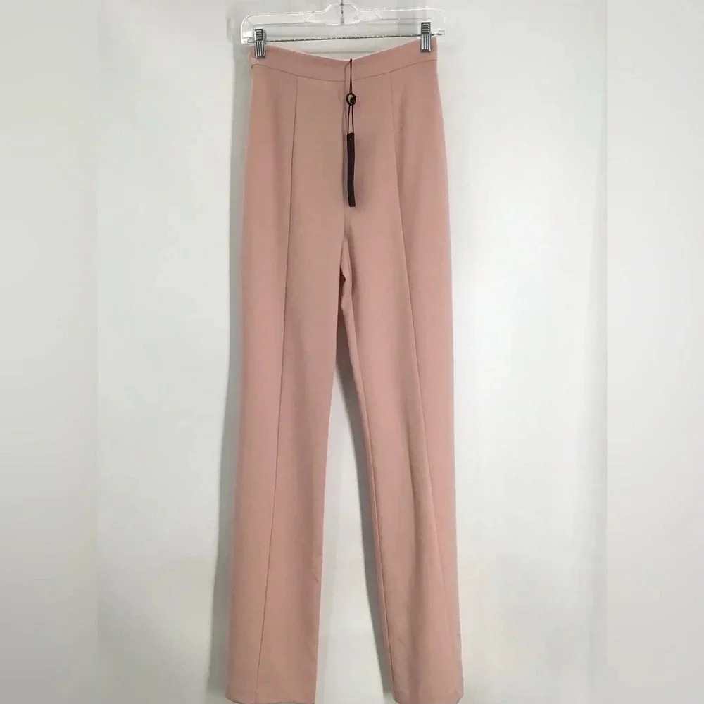 Black Halo Women’s Isabella Pant High Waist Wide Leg Pant Blush Pink NWT size 2